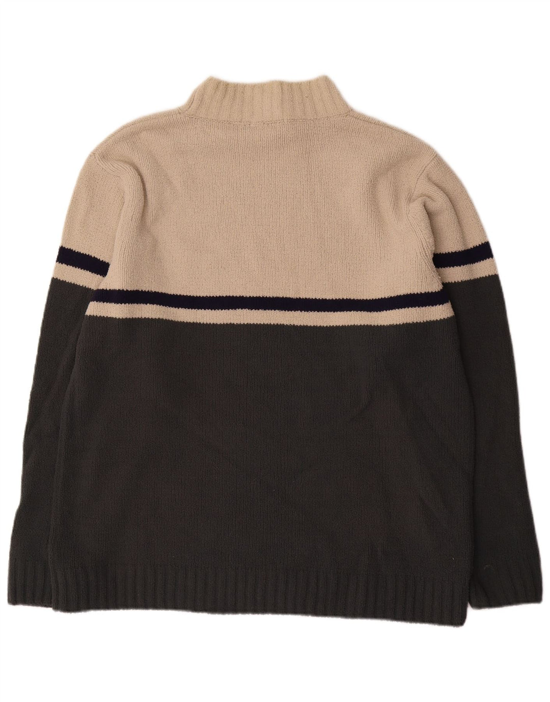 Suéter masculino Marks & Spencer com gola tartaruga grande bloco colorido branco