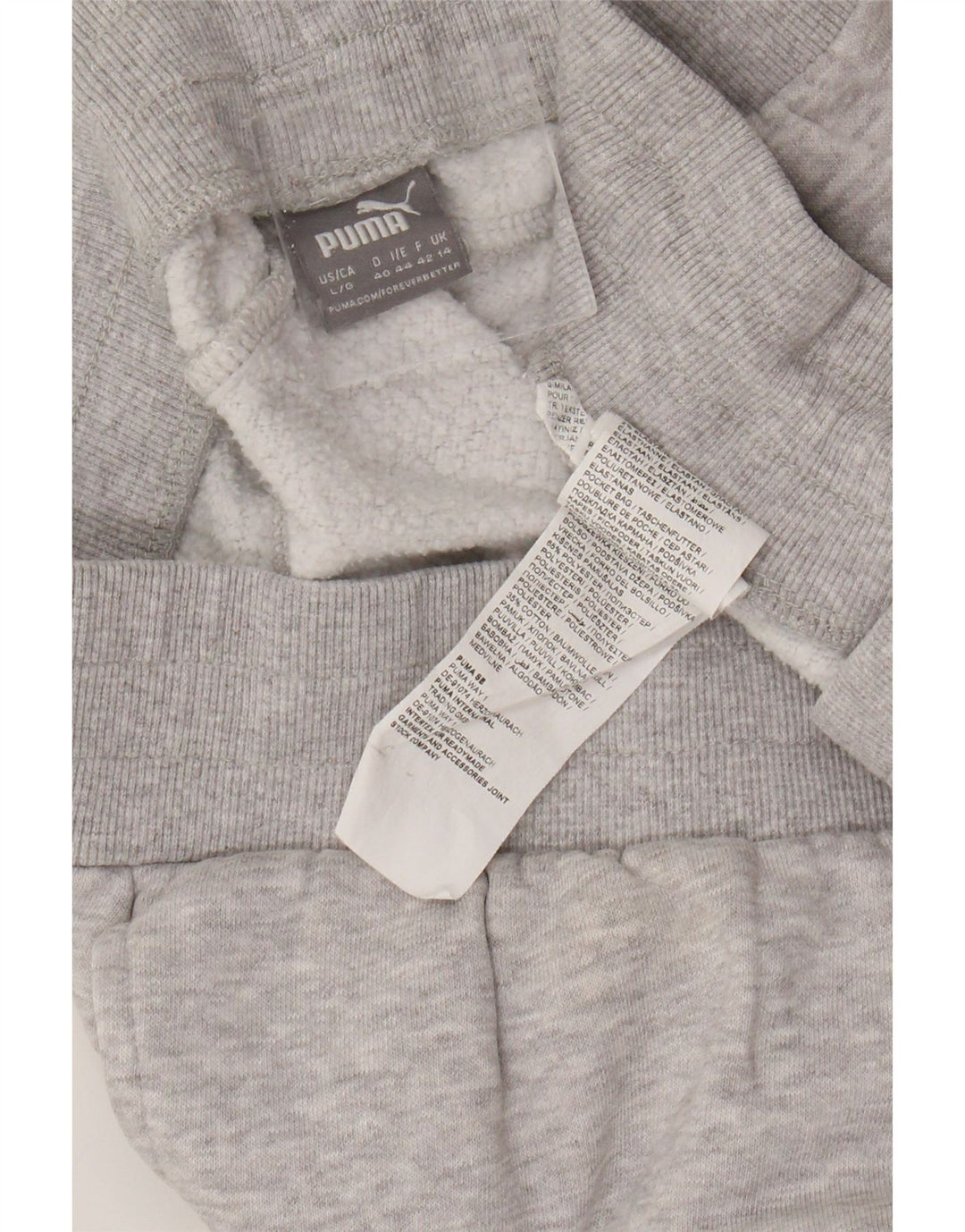 Calça de treino feminina Puma Joggers UK 14 grande algodão cinza