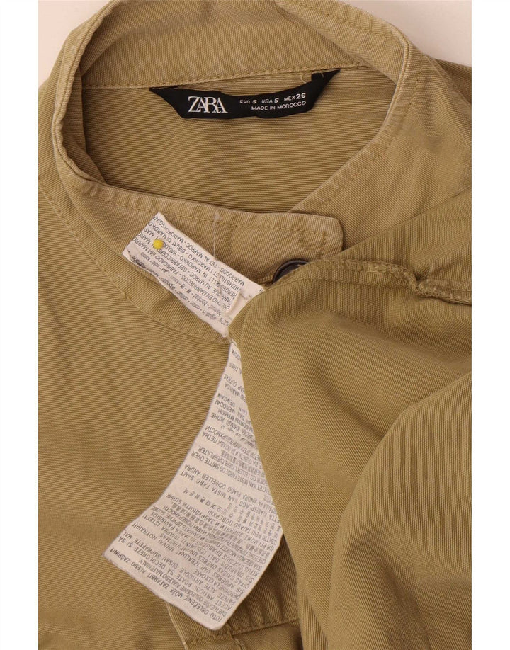 Jaqueta militar oversized feminina Zara Reino Unido 10 algodão cáqui pequeno