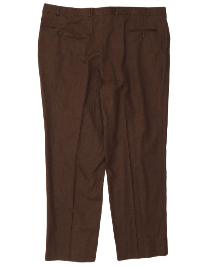 Calça de terno masculina RALPH LAUREN W46 L33 lã marrom