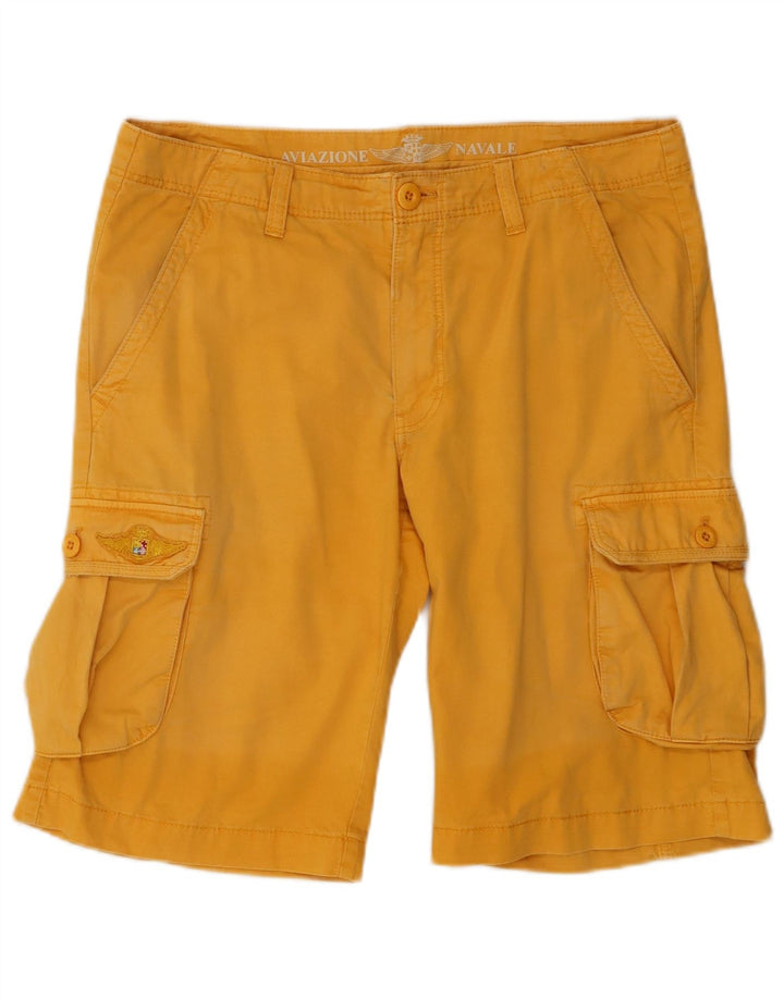 Aviazione Navale Mens Cargo Shorts IT 48 Médio W34 Algodão Amarelo