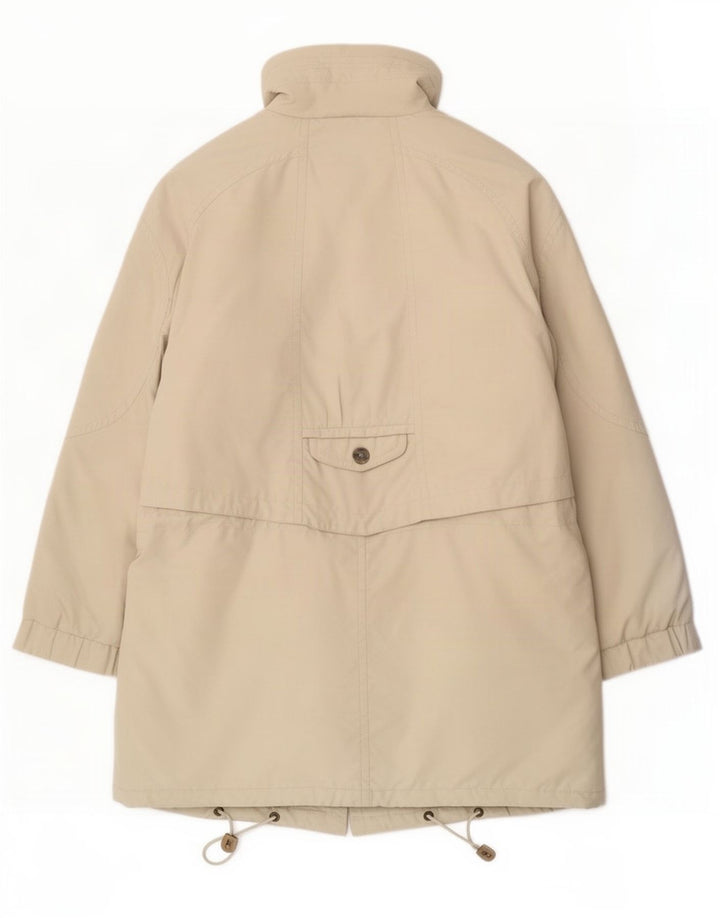 Casaco acolchoado de ajuste solto feminino vintage EU 42 poliéster bege grande