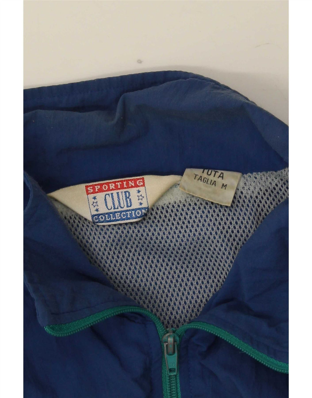 Club masculino solto ajuste agasalho jaqueta superior azul médio colorblock