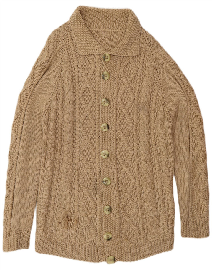 Suéter Cardigan Masculino Vintage Médio Bege
