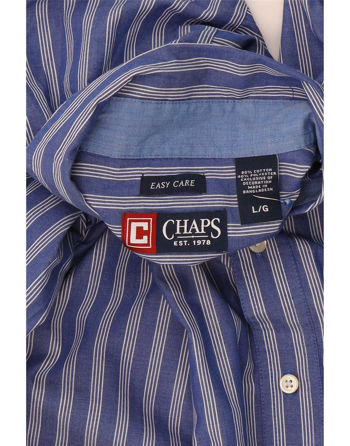 Camisa masculina Chaps grande algodão listrado azul