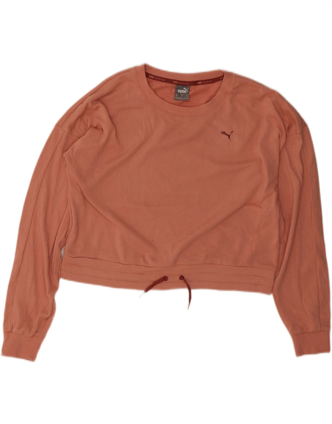 Puma Womens Crop Oversized Moletom Jumper UK 14 Médio Laranja Poliéster