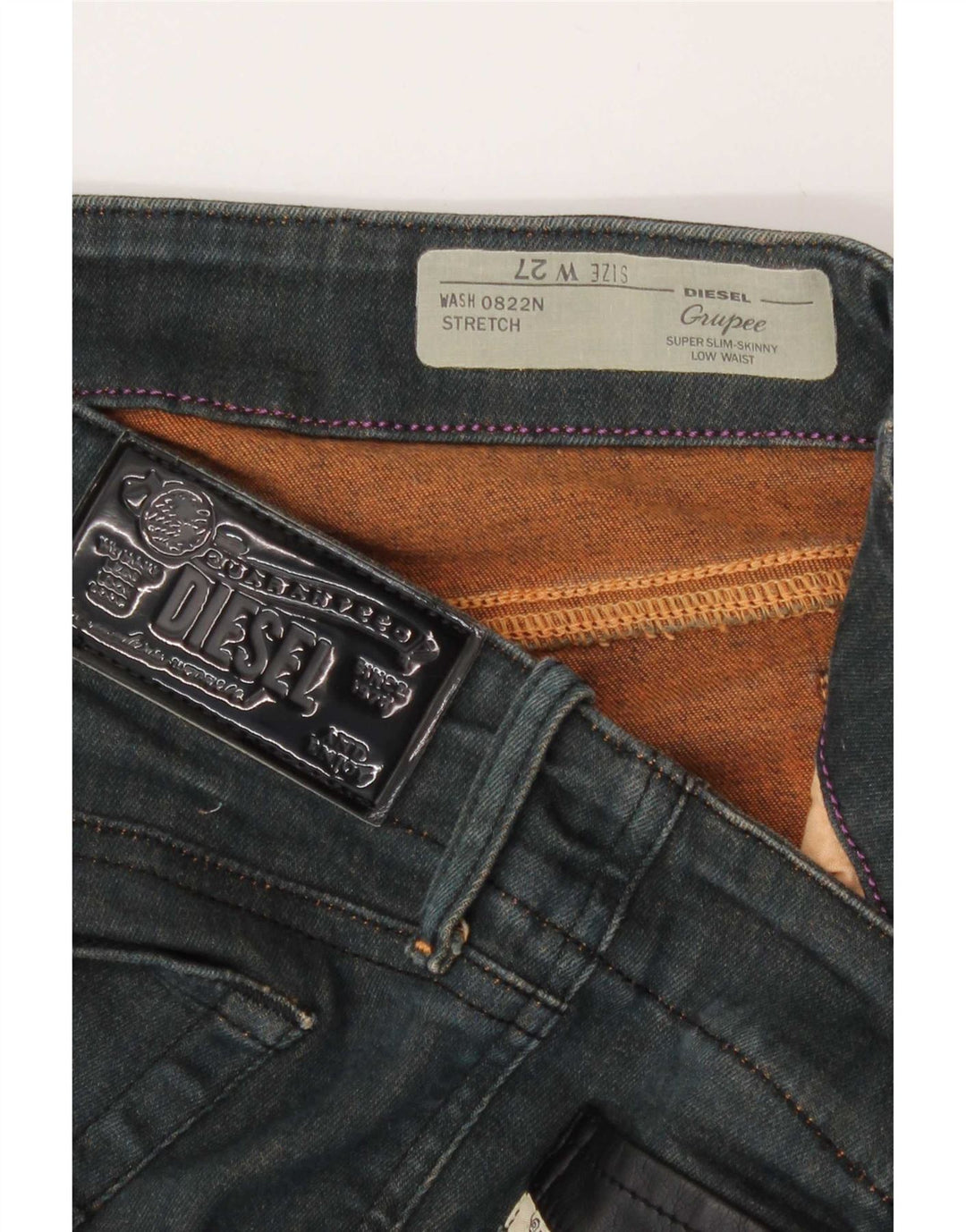 Shorts jeans Grupee feminino Diesel W27 pequeno algodão azul marinho
