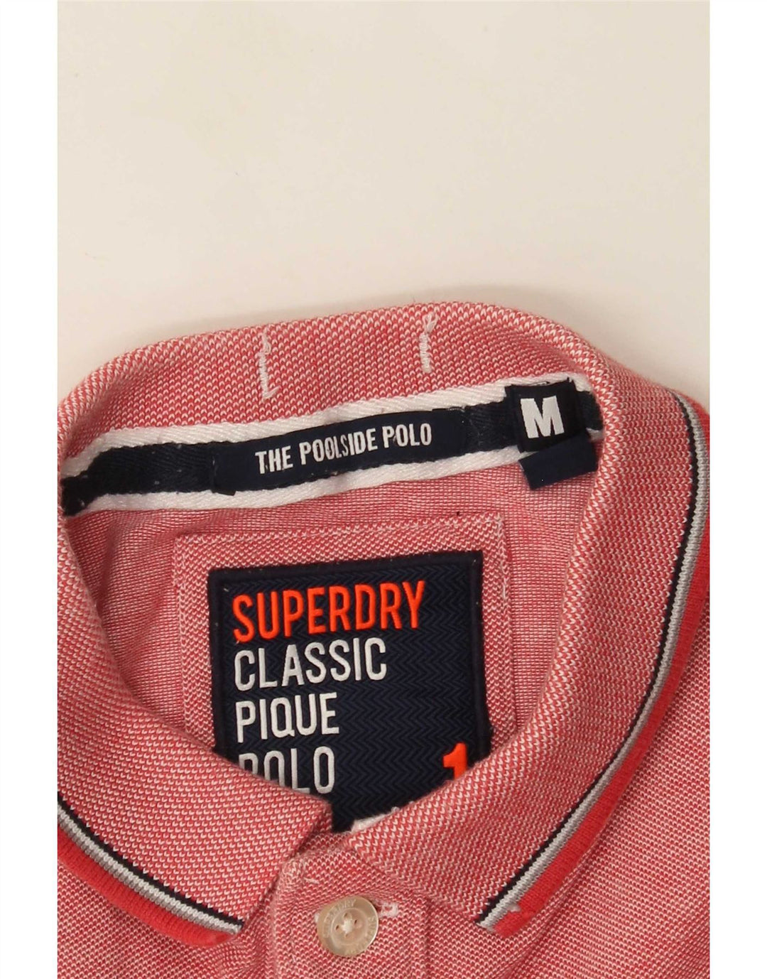 Camisa polo masculina Superdry rosa médio
