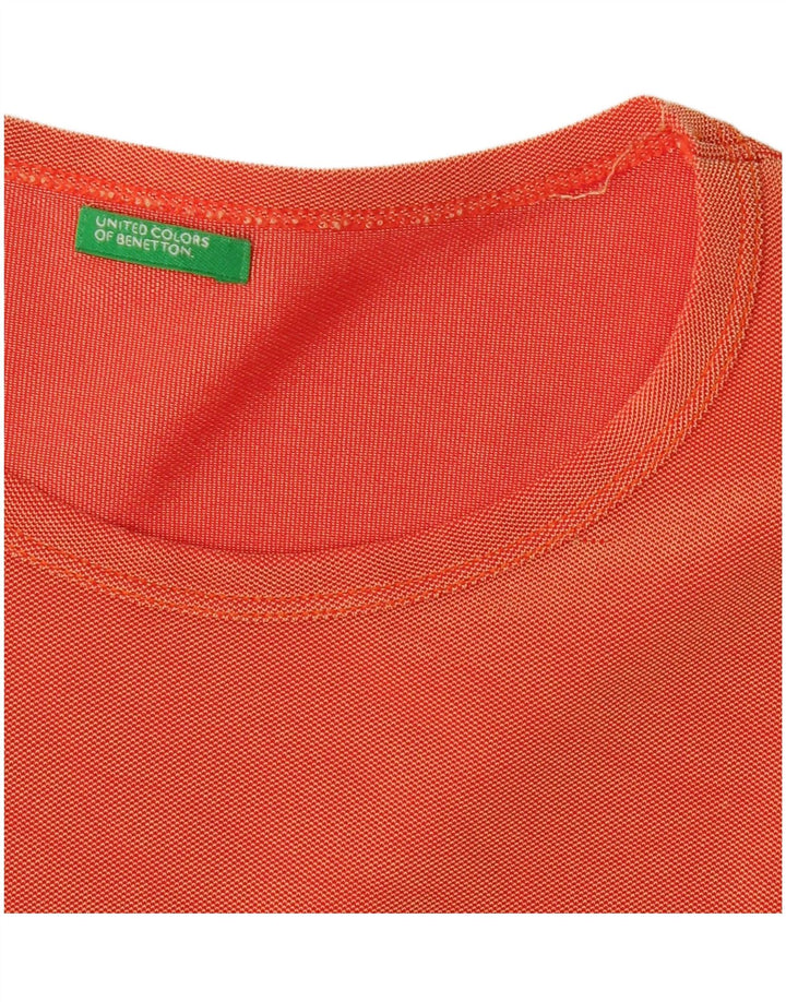 Camiseta feminina Benetton UK 12 médio laranja