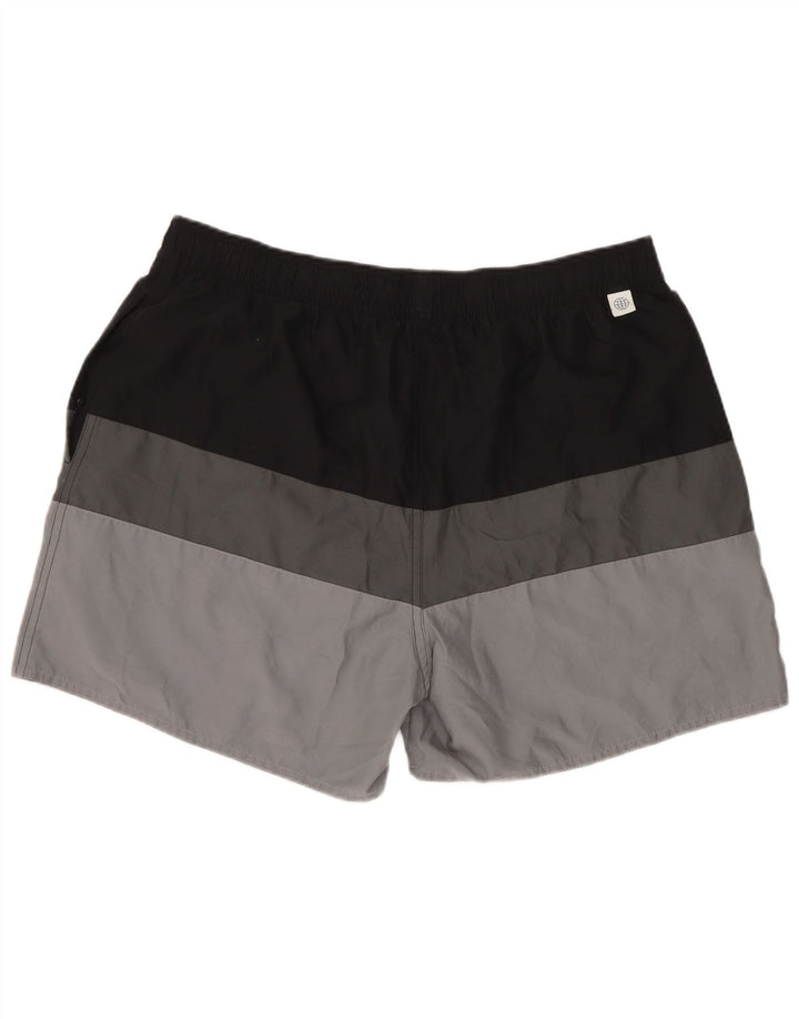 Adidas Mens Sport Shorts Grande Cinza Colorblock Poliéster