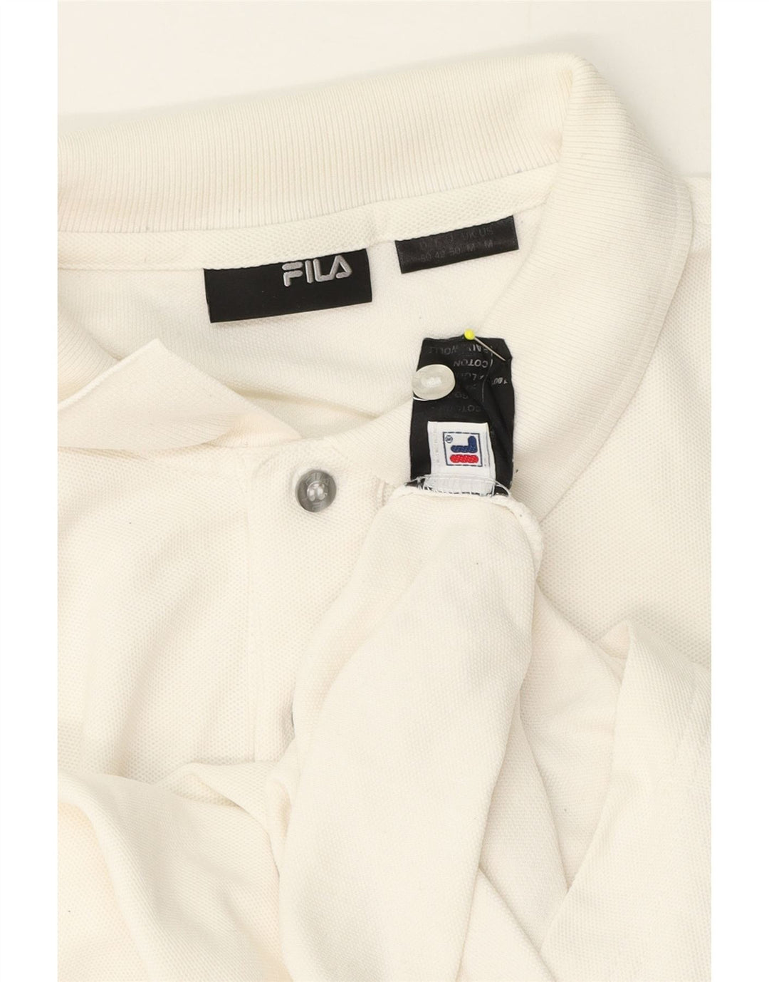 Camisa polo masculina Fila médio algodão branco