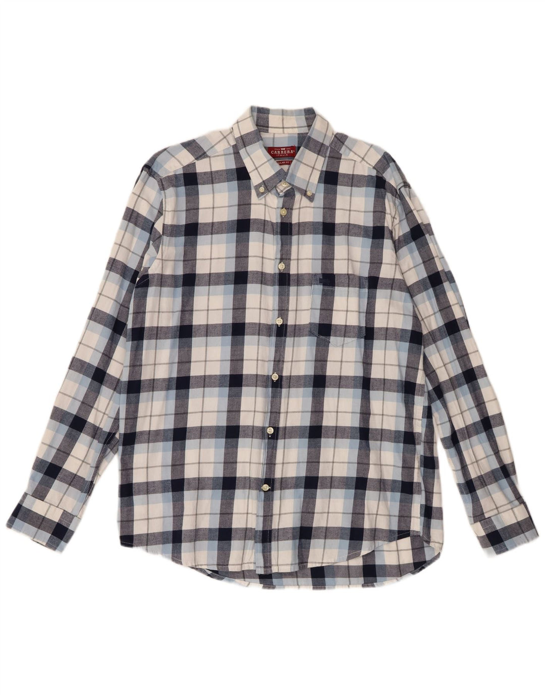 Camisa masculina Carrera Regular Fit XL azul algodão