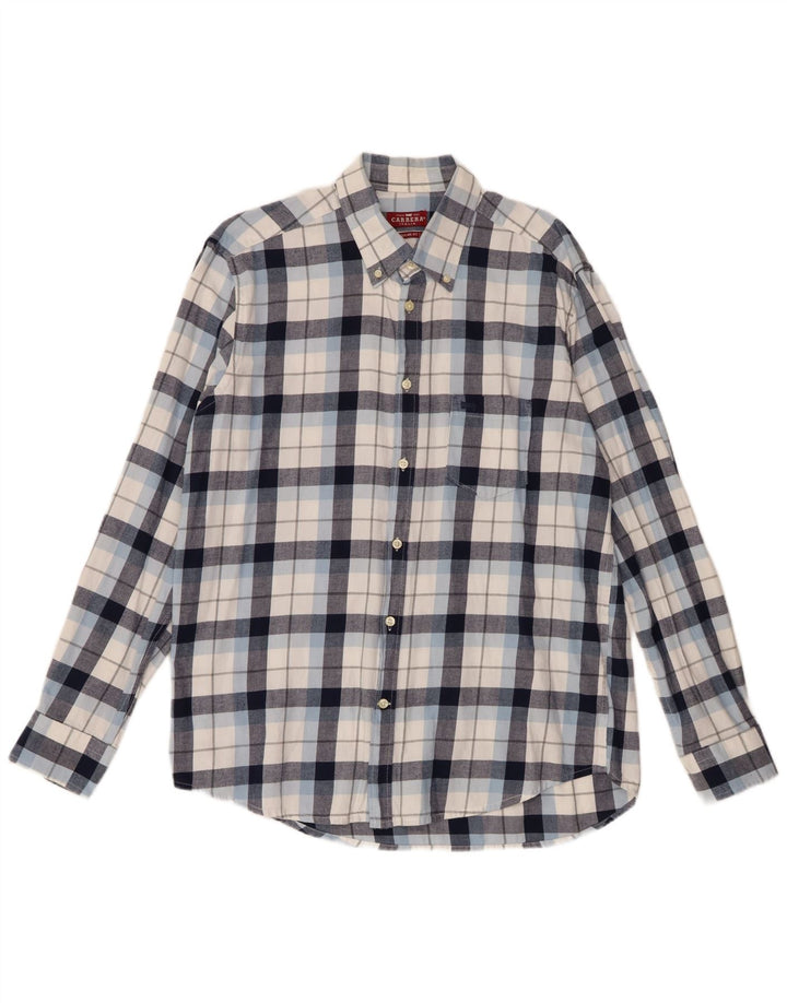 Camisa masculina Carrera Regular Fit XL azul algodão