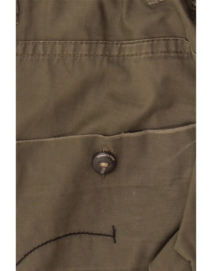 Calça cargo feminina G-STAR 3301 reta W33 L32 algodão cáqui
