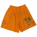 Shorts Chino feminino vintage com estampa gráfica W28 médio laranja