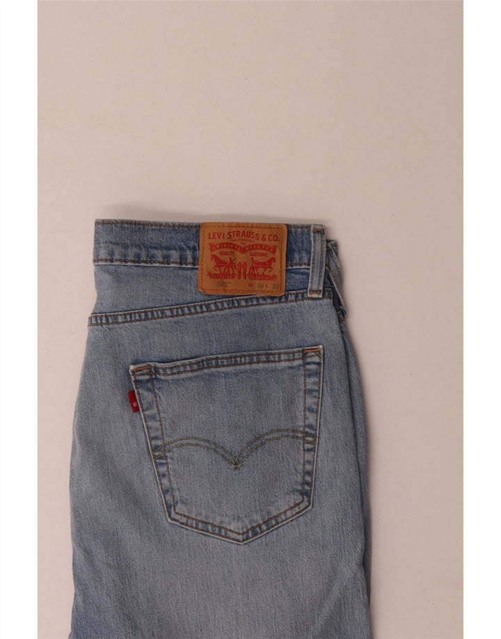 Levi's Masculino 502 Tapered Jeans W34 L32 Azul Algodão