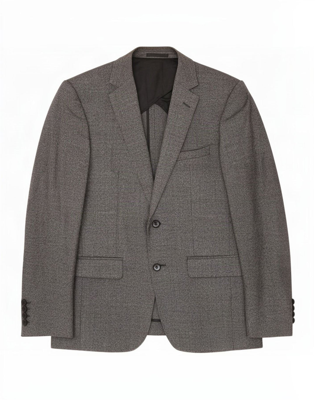 Jaqueta blazer masculina Reiss com 2 botões Reino Unido 38 lã manchada cinza médio