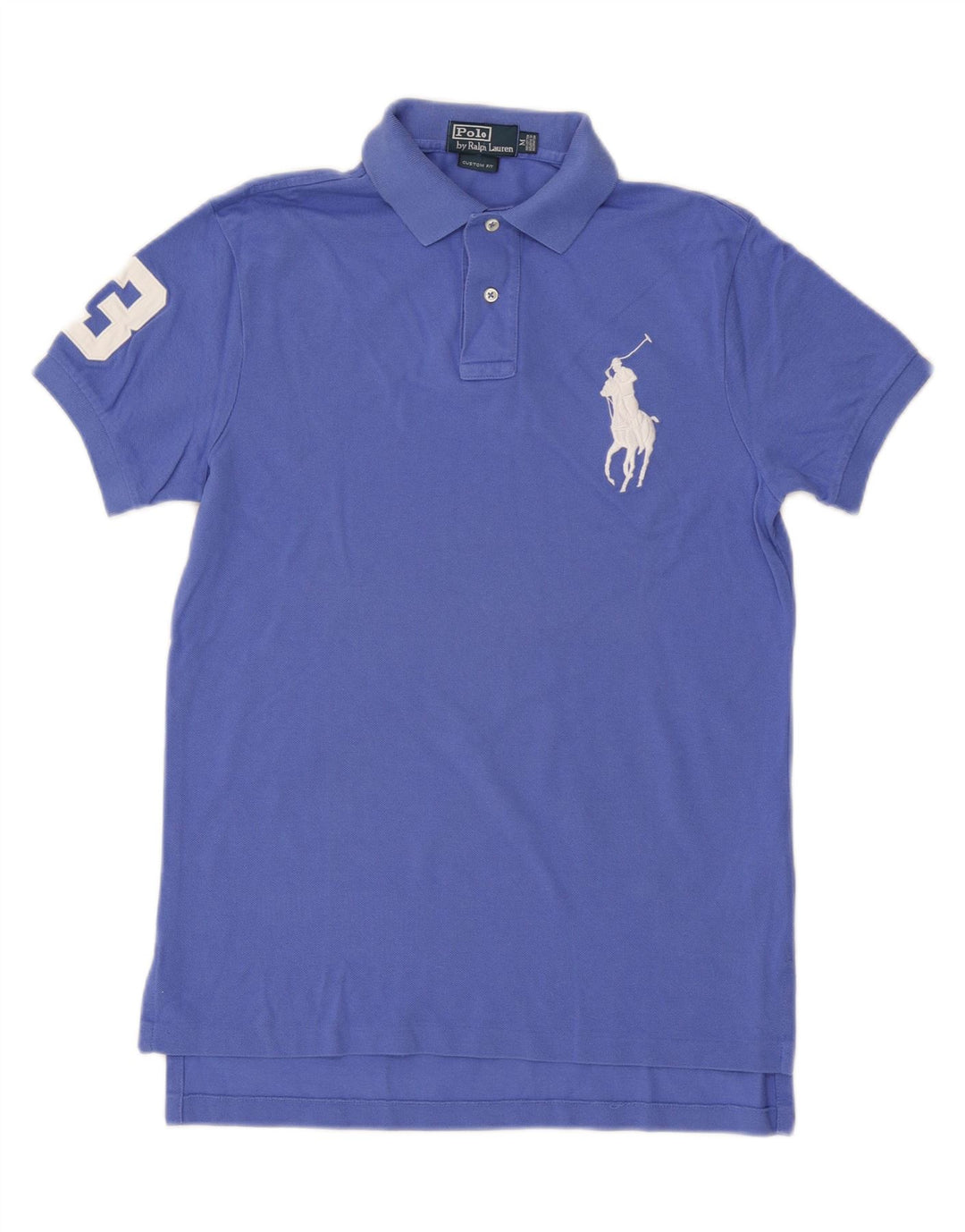 POLO RALPH LAUREN Camisa polo masculina gráfica personalizada de algodão azul médio