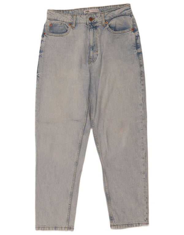 Zara Jeans feminino de cintura alta EU 38 pequeno W28 L27 algodão azul