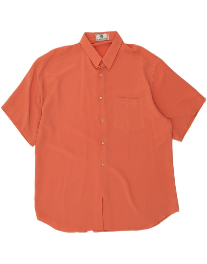 VINTAGE Mens Short Sleeve Shirt XL Orange Vintage Vintage and Second-Hand Vintage from Messina Hembry 
