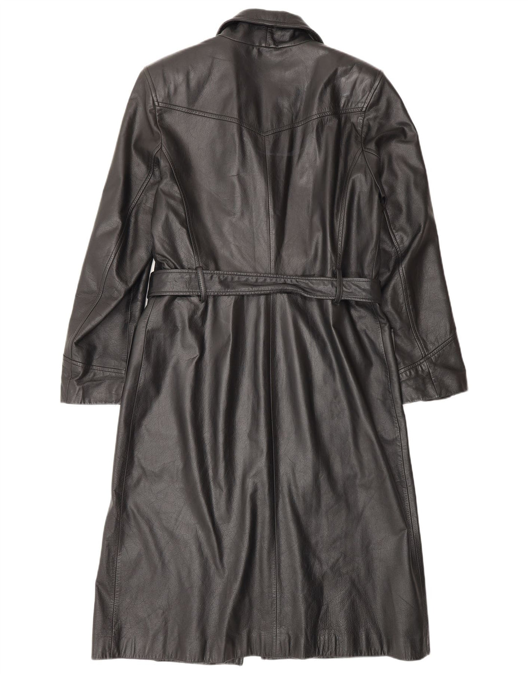 Casaco de couro feminino HENNES EU 42 grande couro preto