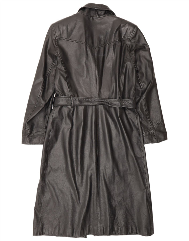 Casaco de couro feminino HENNES EU 42 grande couro preto