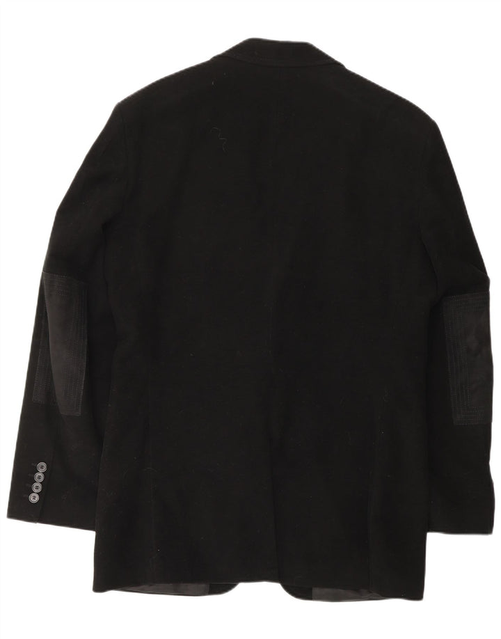 Jaqueta blazer masculina de 2 botões HUGO BOSS EU 48 algodão preto médio