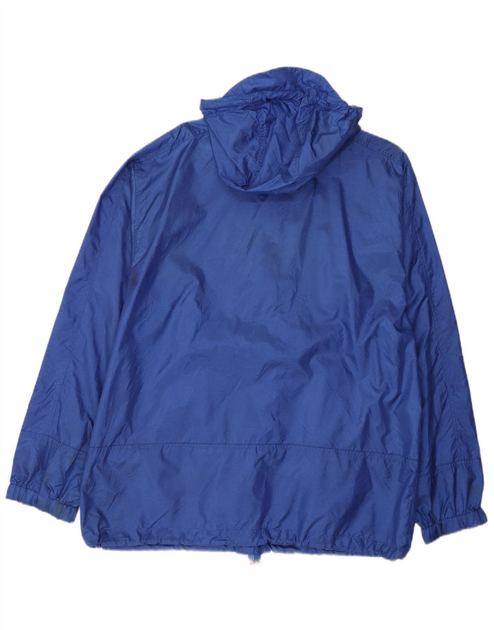 Jaqueta de chuva masculina Eddie Bauer com capuz e capuz Reino Unido 38 nylon azul médio