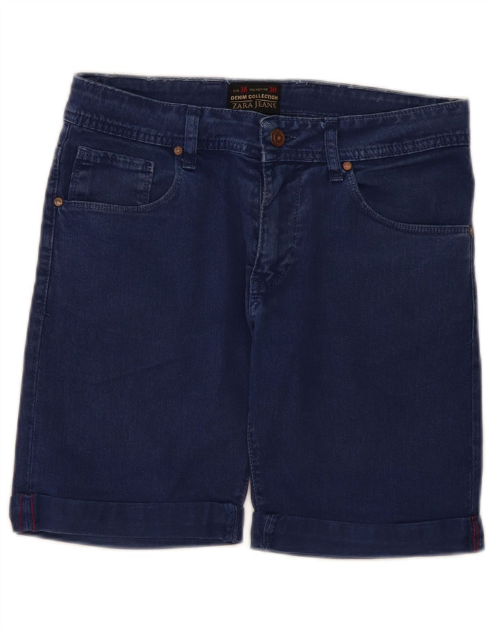 Zara Shorts jeans masculino UE 38 pequeno W30 azul marinho
