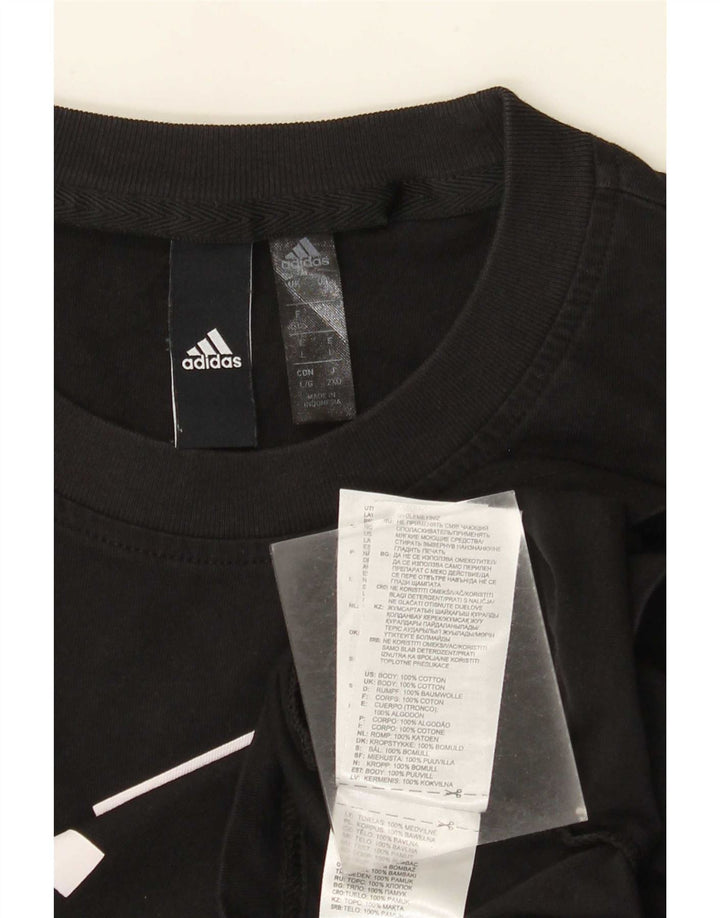 Adidas Mens Graphic T-Shirt Top Grande Algodão Preto