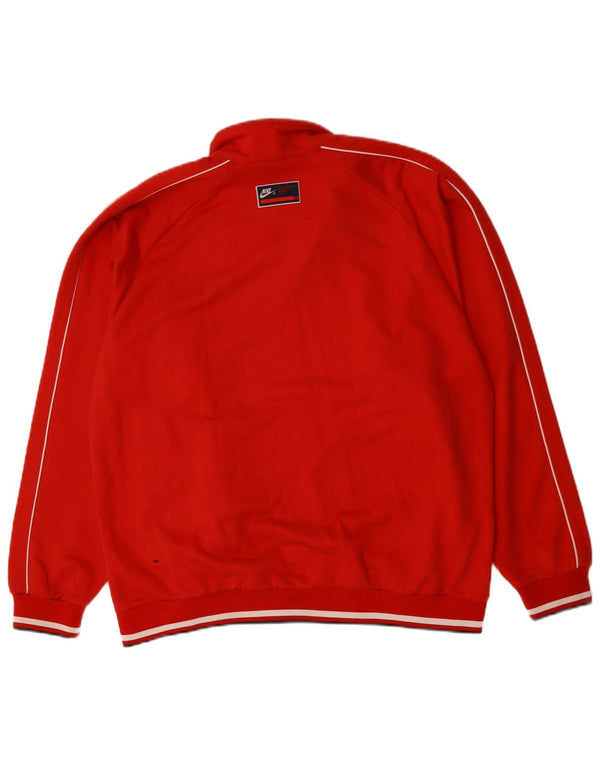 NIKE Mens Tracksuit Top Jacket UK 42/44 Grande Algodão Vermelho