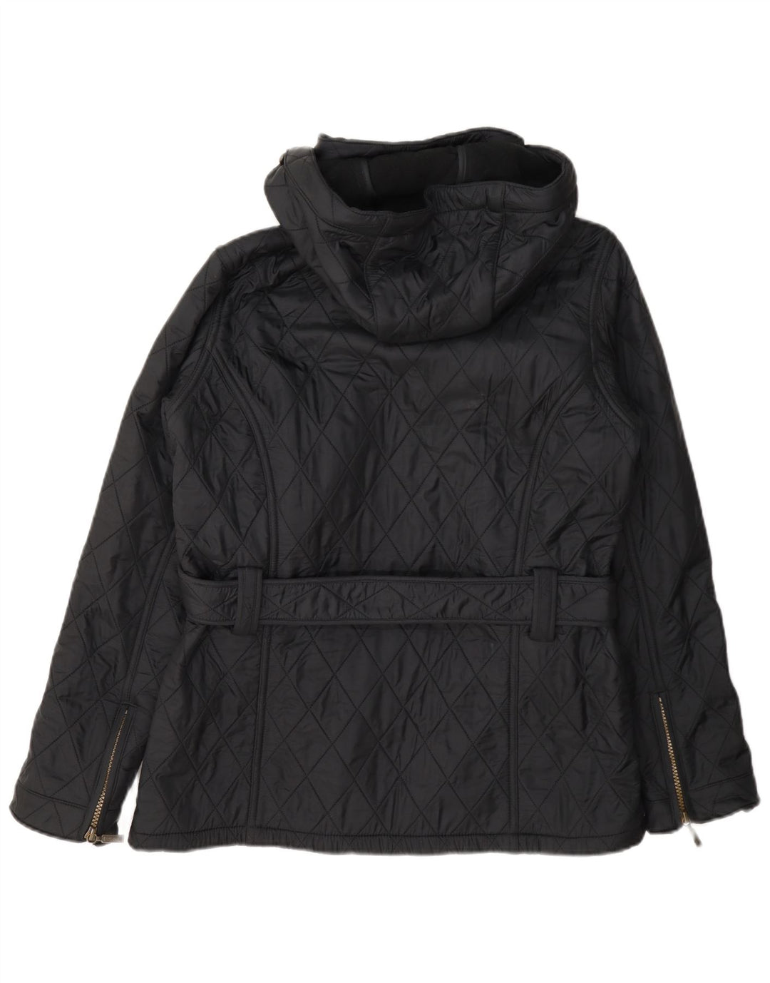 Jaqueta feminina acolchoada com capuz Barbour UK 12 poliamida cinza médio