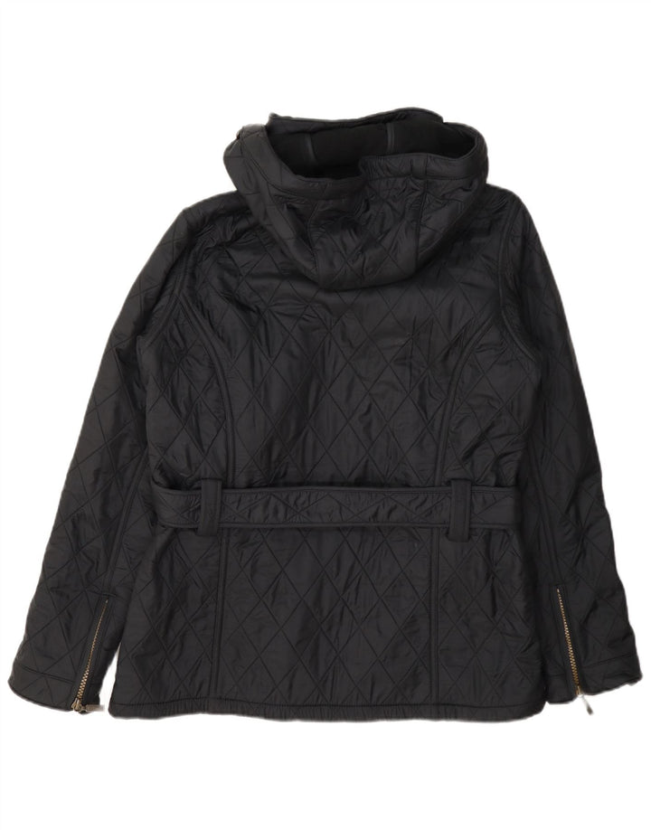 Jaqueta feminina acolchoada com capuz Barbour UK 12 poliamida cinza médio