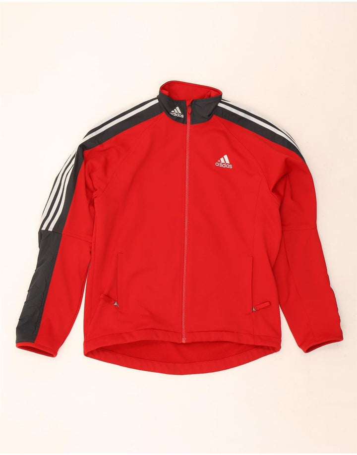 Adidas Mens Tracksuit Top Jacket UK 42/44 Grande Vermelho Colorblock Poliéster