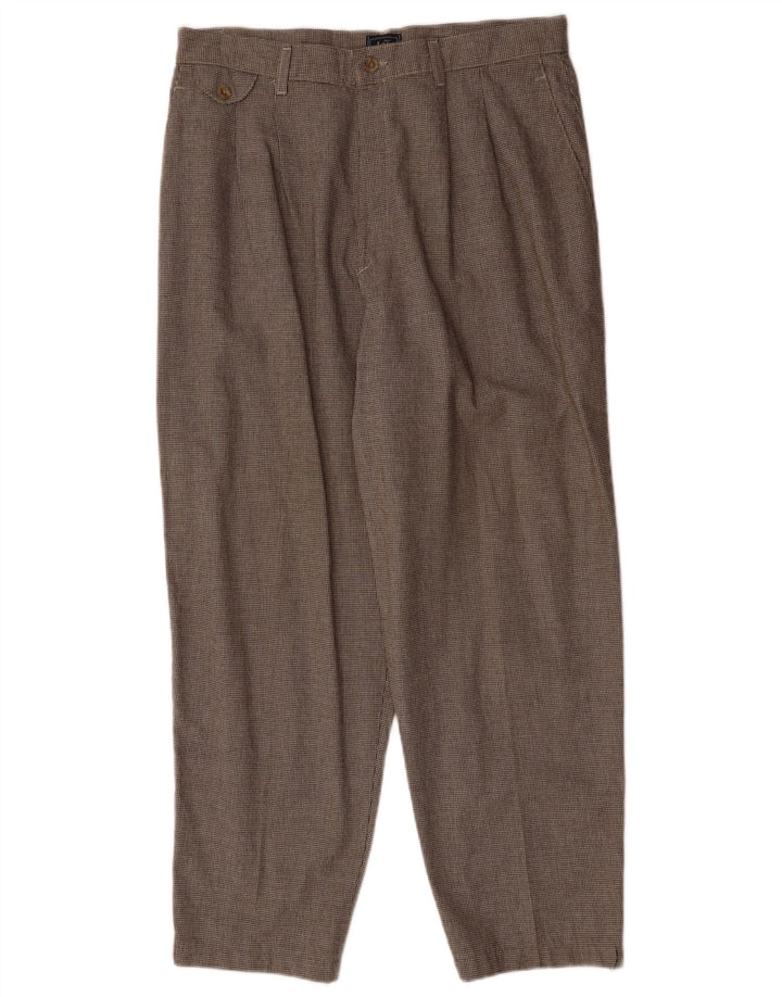 Calça chino feminina LEE EUA 18 2XL W36 L28 marrom houndstooth