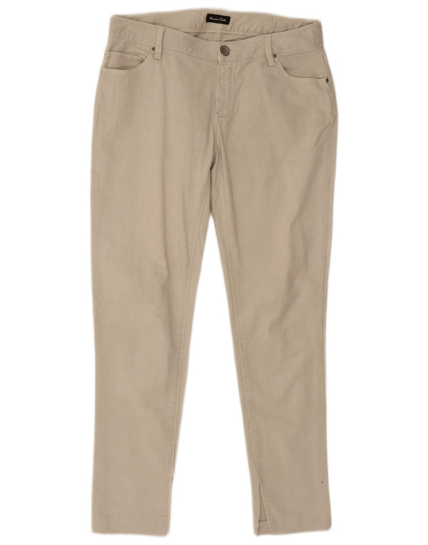Jeans skinny feminino Massimo Dutti EU 40 médio W30 L28 algodão bege