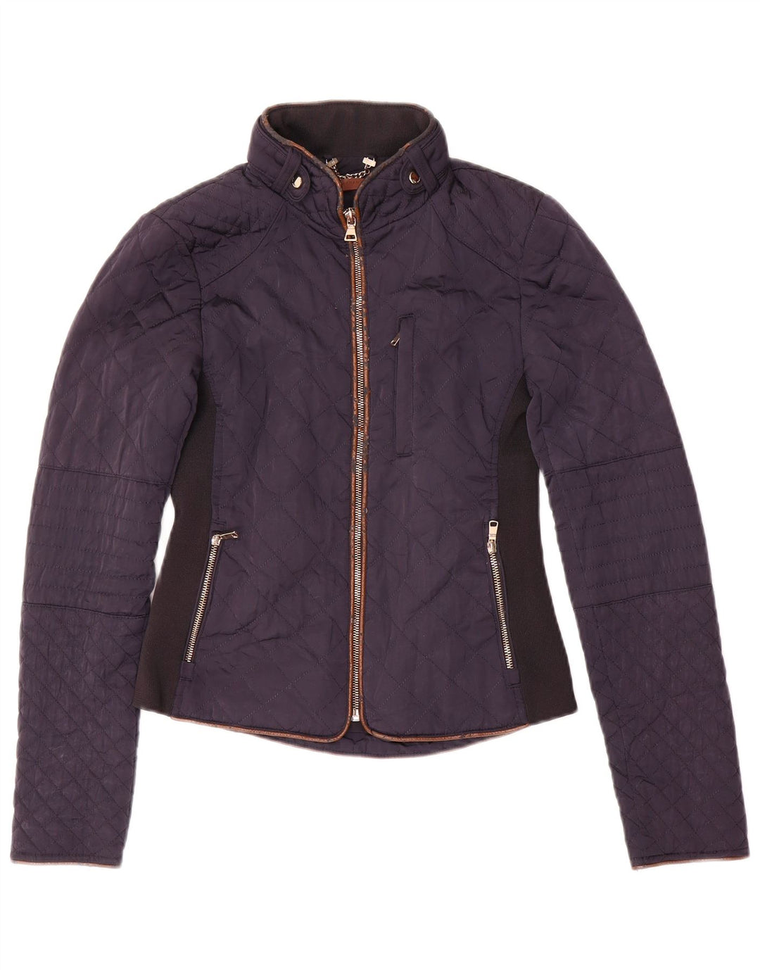 Jaqueta acolchoada feminina Zara UK 6 XS azul marinho