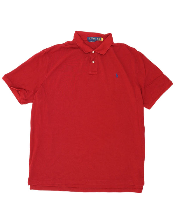 Polo Ralph Lauren Mens Classic Fit Camisa 2XL Algodão Vermelho