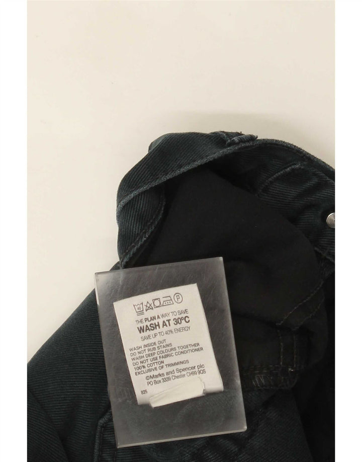 Calça jeans reta masculina Marks & Spencer desgastada W34 L31 algodão preto