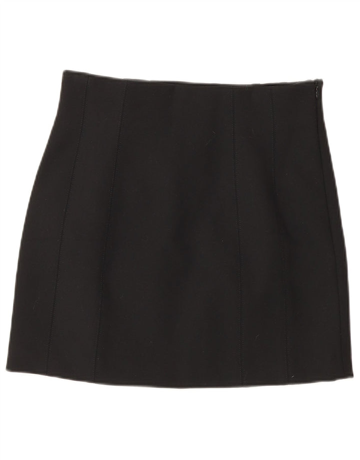 Mini saia feminina Zara pequena W26 poliéster preto