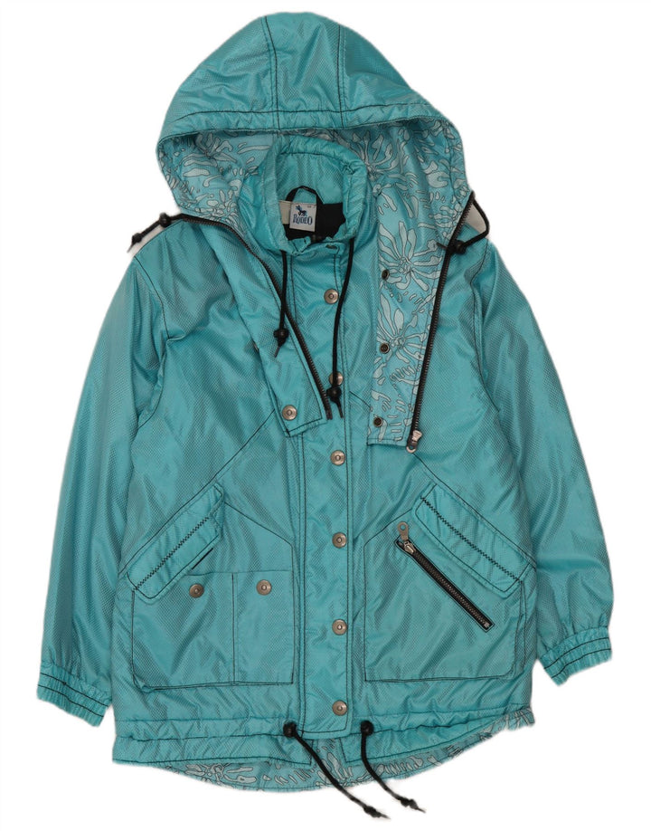 Casaco corta-vento feminino rodeo com capuz grande IT 36 XS azul