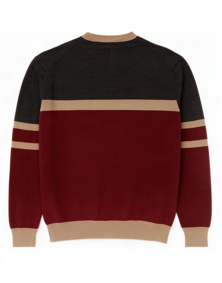 Suéter masculino Pierre Cardin com gola redonda, médio multicolorido