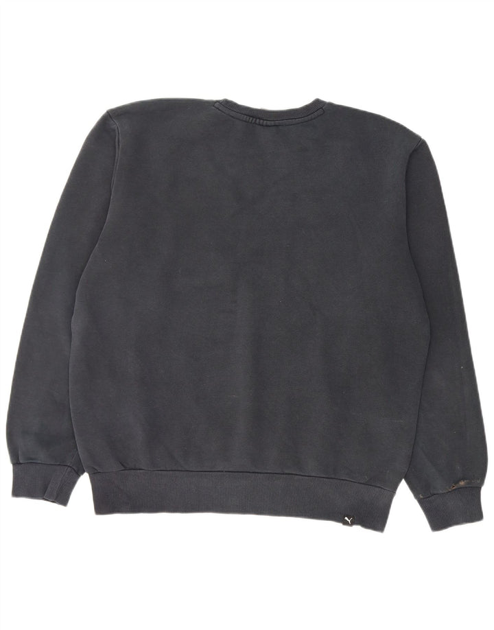 Puma Mens Graphic Moletom Jumper Médio Algodão Preto