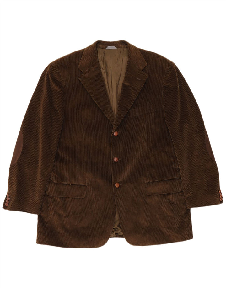 Velluto Duca Visconti Jaqueta blazer masculina de veludo com 3 botões Reino Unido 42 XL Caqui