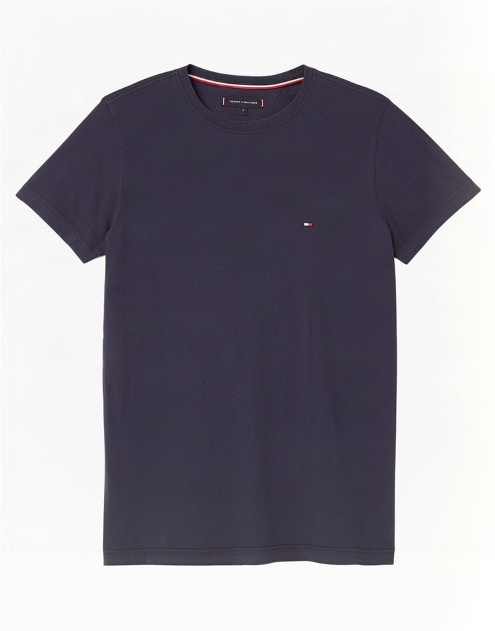 Camiseta masculina Tommy Hilfiger top pequeno algodão azul marinho
