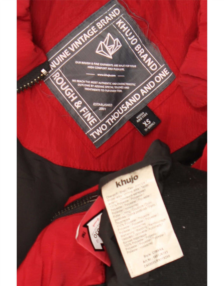 Jaqueta acolchoada feminina KHUJO UK 6 XS poliéster colorblock vermelho