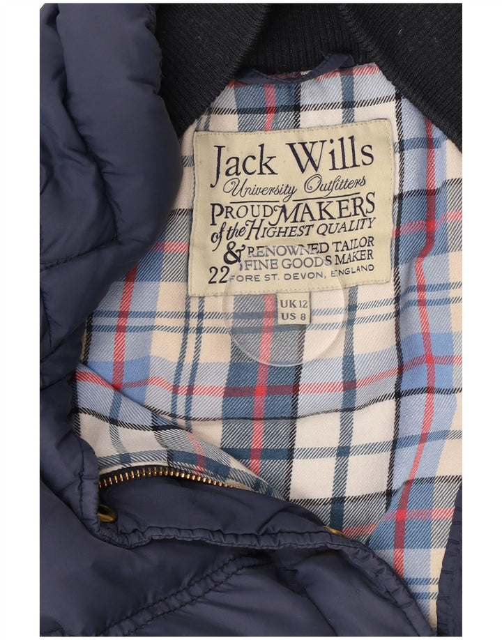 Colete acolchoado feminino Jack Wills UK 12 médio azul marinho