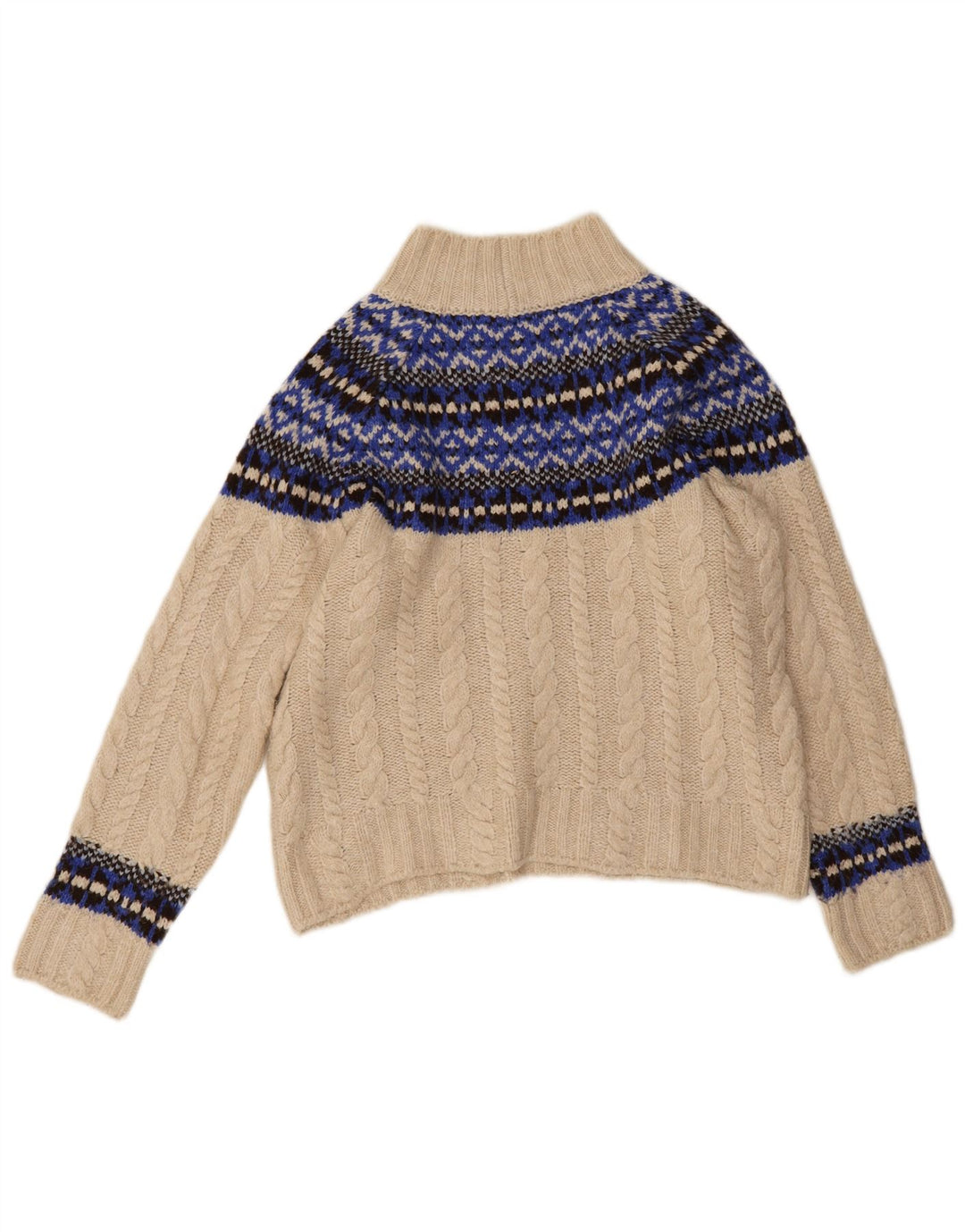 Suéter feminino Marks & Spencer com gola tartaruga Reino Unido 14 médio off white