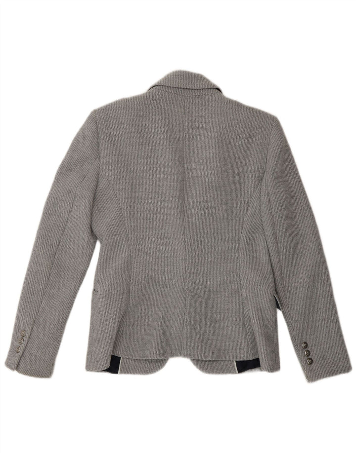 Zara Jaqueta Blazer Feminina com 1 Botão Reino Unido 16 Grande Poliéster Cinza