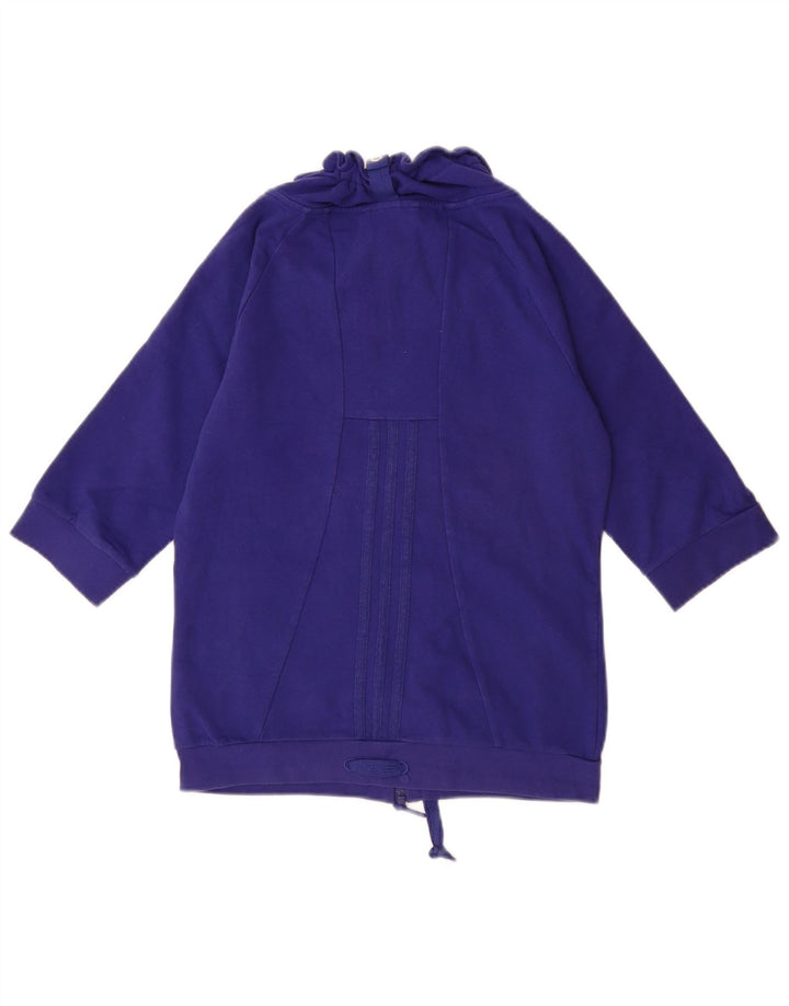 ADIDAS Suéter feminino manga 3/4 UK 10 pequeno azul algodão